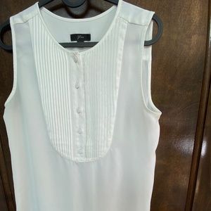 J.Crew Drapey Sleeveless Tuxedo Top Cream White XS